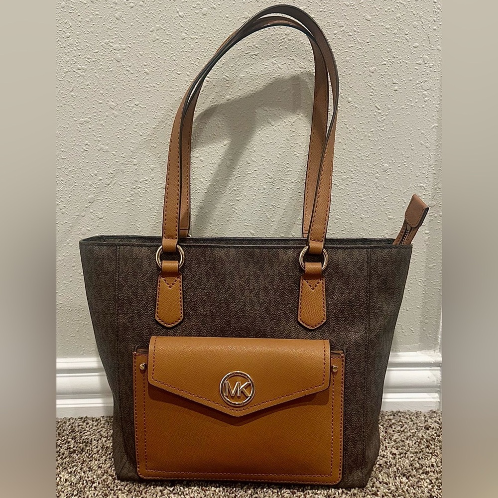 Michael Kors Brown and Tan Signature Tote